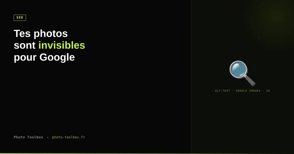 Générateur alt-text IA Photo Toolbox — descriptions SEO automatiques pour portfolio photographe