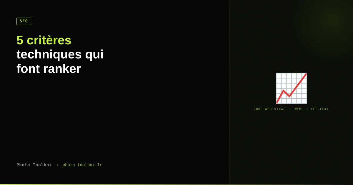 Photo Toolbox — outils pour optimiser les performances techniques d'un portfolio photographe sur Google